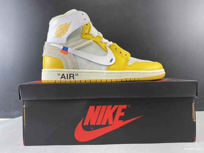1 NRG AQ0818-149 Yellow-Cone Powder Off-White Dark Jordan x Air White 0816